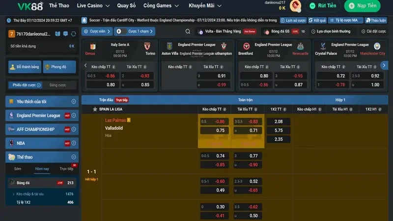 VK88 Tổng Hợp Các Loại Kèo Bóng Đá Phổ Biến Trên Nhà Cái VK88